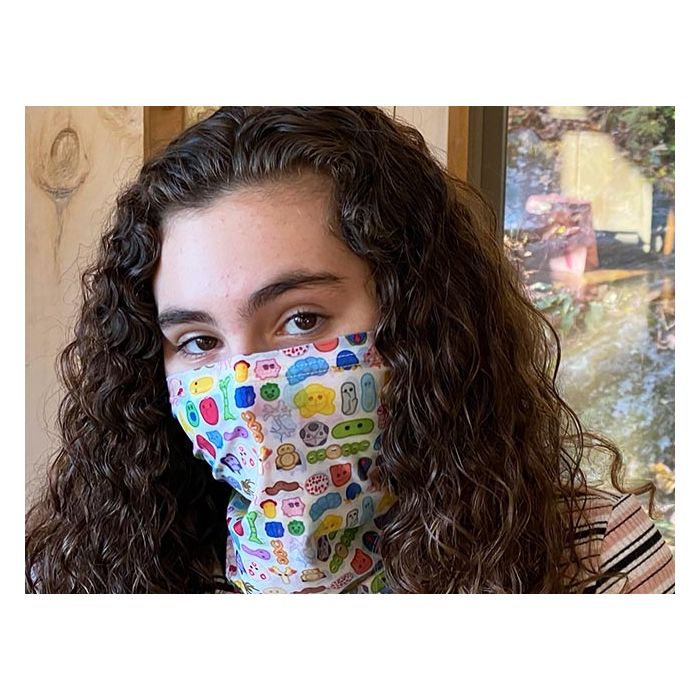 Microbes Art Face Covering angle