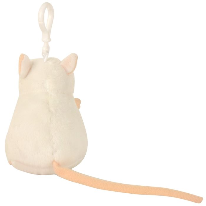 White Lab Mouse key chain back