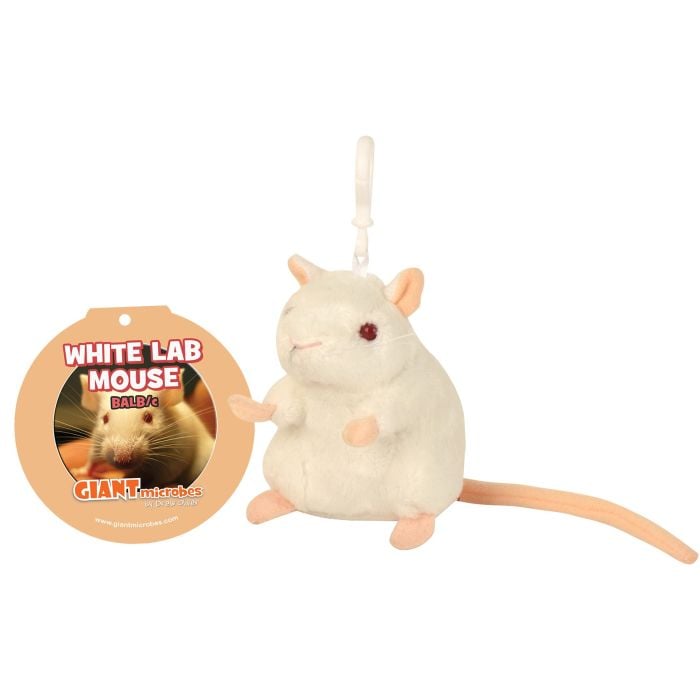 White Lab Mouse key chain cluster