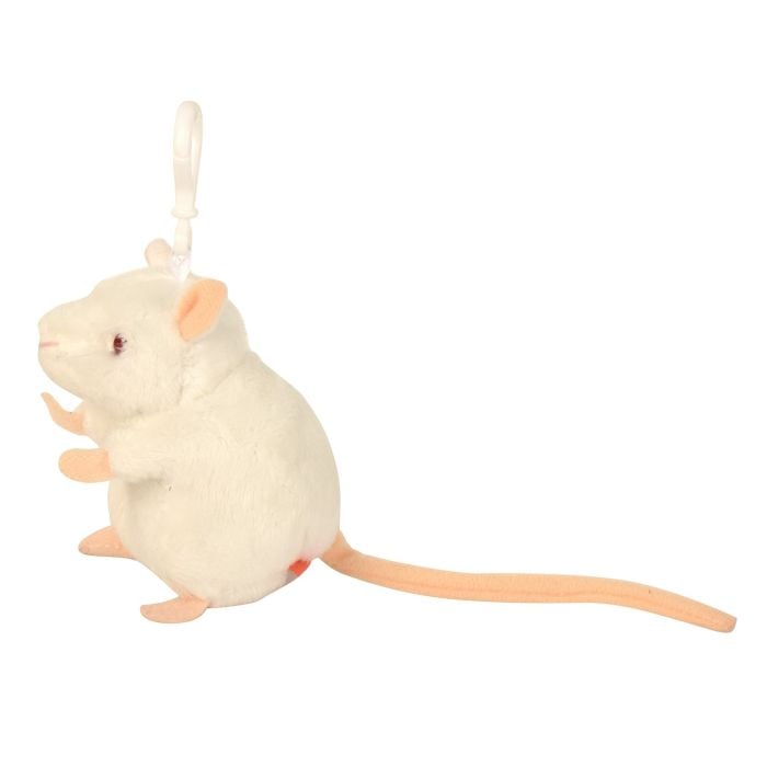 White Lab Mouse key chain side