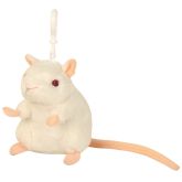 White Lab Mouse Key Ring