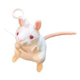 White Lab Mouse Key Ring