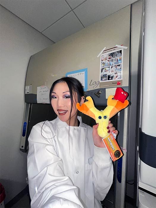 Antibody plush with lab tech