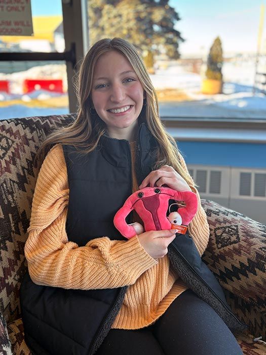 Uterus with smiling woman