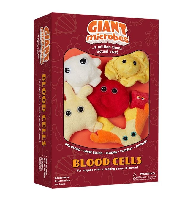 Giant Microbes 5in to 7in Red Blood Cell Erythrocyte Microbe Plush Toy for sale online 