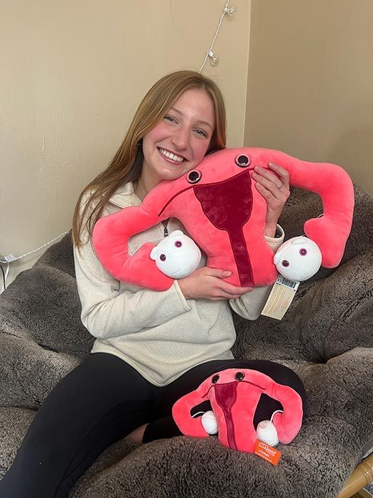 Uterus original and gigantic hug