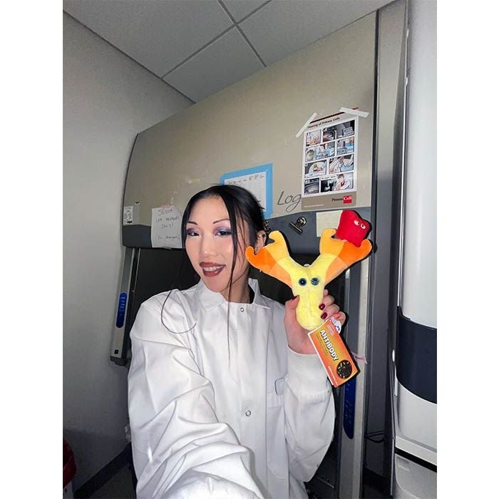 Antibody plush with lab tech