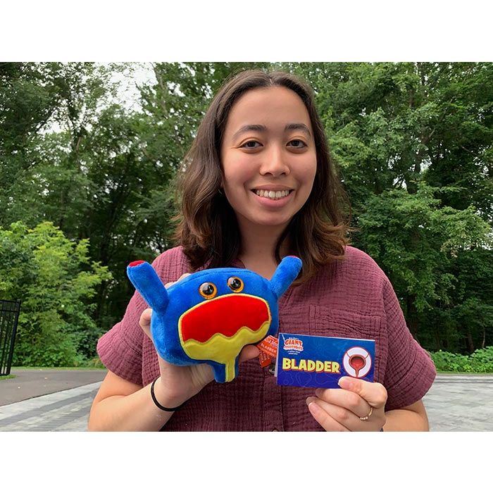 Bladder plush in hand