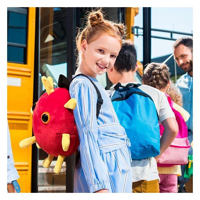 Covid backpack girl