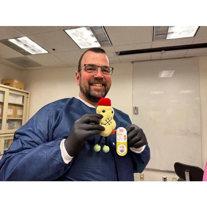 Lab tech with Alcohol plush