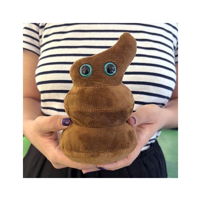 Poop plush in hand