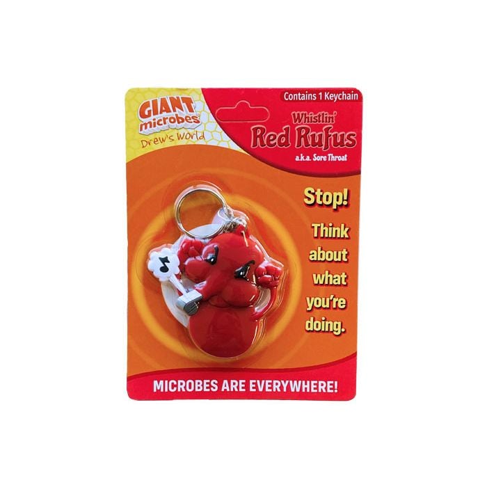 Red Rufus key chain package