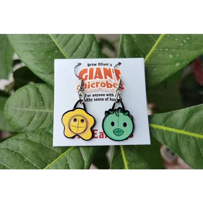 STI earrings on leaves