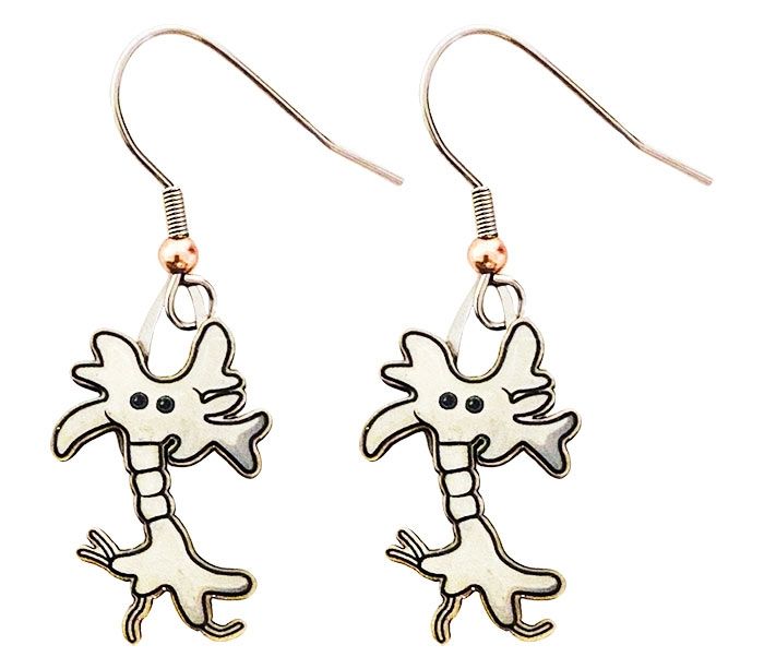 Brain Cell earrings close