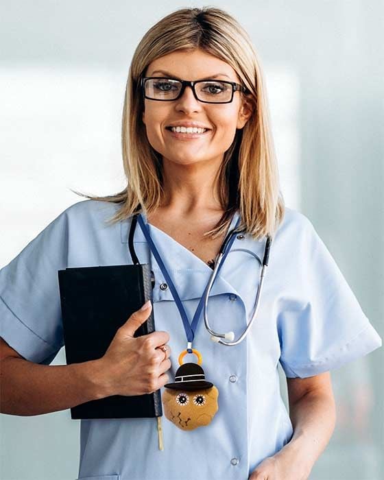 Caffeine key chain with nurse