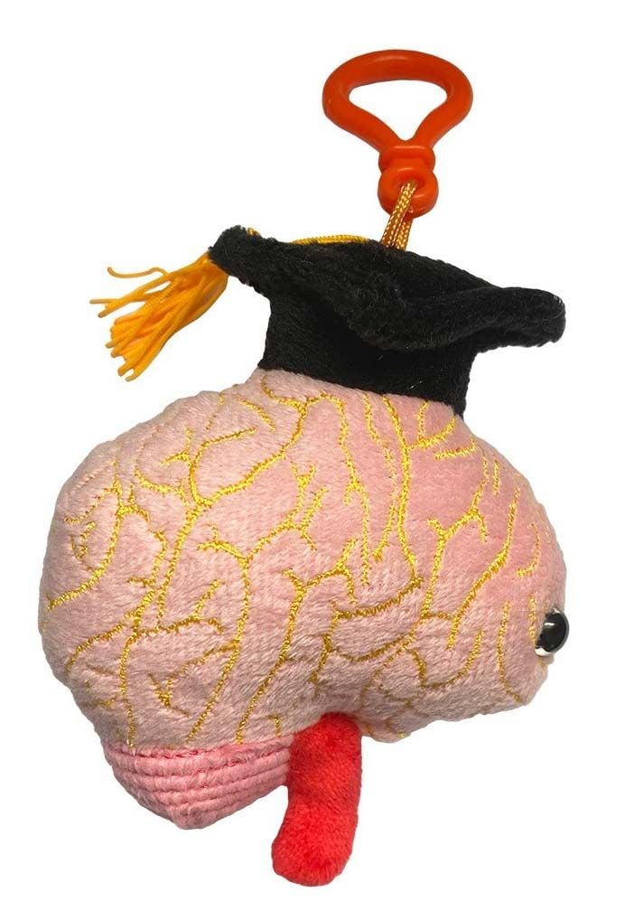 Graduation Brain plush key chain