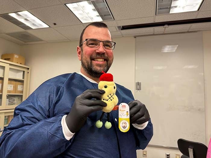 Lab tech with Alcohol plush