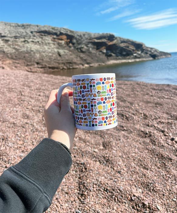 Microbes mug at the beach