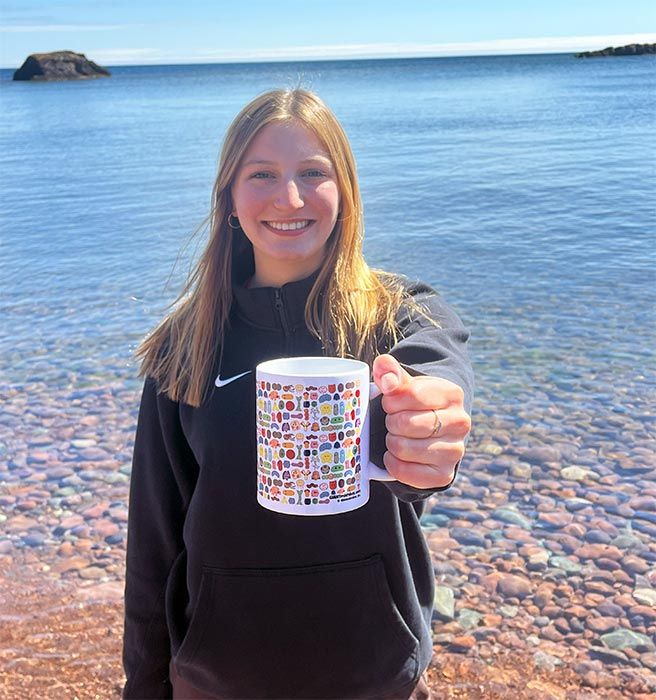 Microbes mug with beach model
