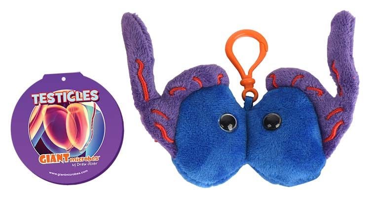Testicles plush key chain tag