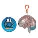 AI Brain plush key chain with tag