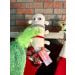 Back Pain plush with grinch hand