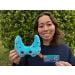 Model with Hashimoto plush blue