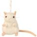 White Mouse key chain front
