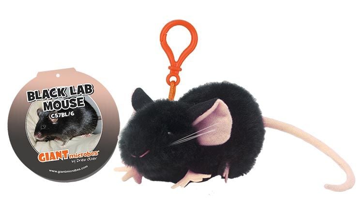 Black Lab Mouse key chain with tag