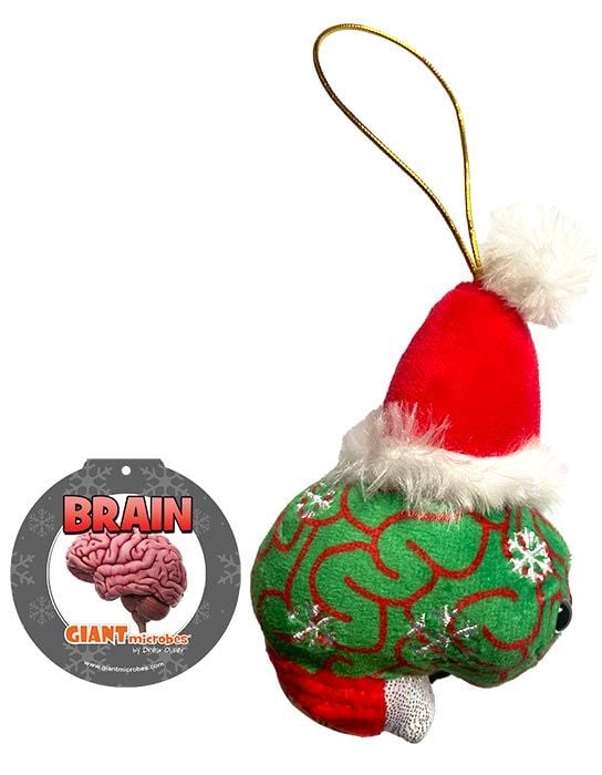 Brain plush ornament tag