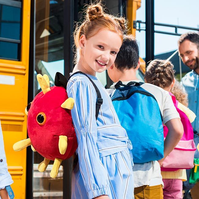 Covid backpack girl