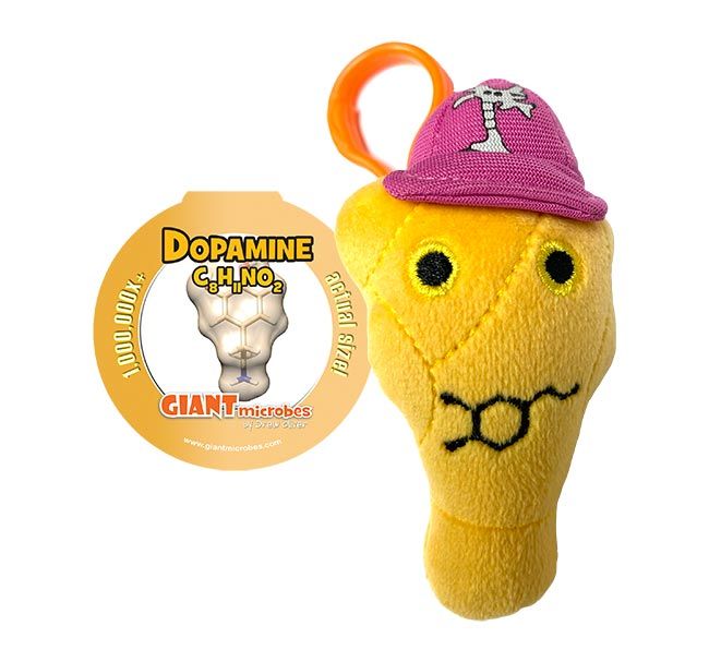 Dopamine key chain with tag