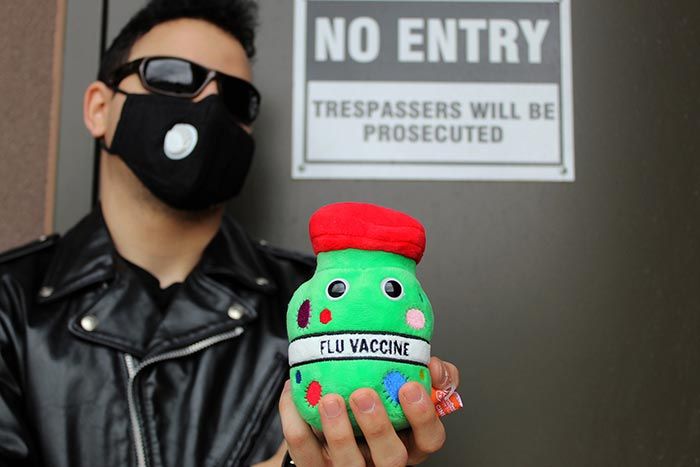 Flu Vaccine guy with mask