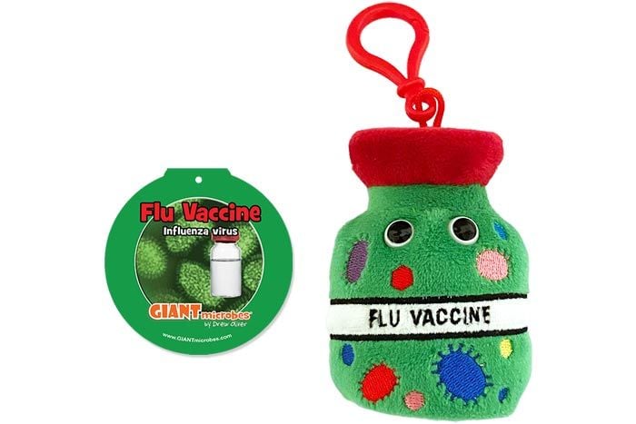Flu Vaccine key chain with tag