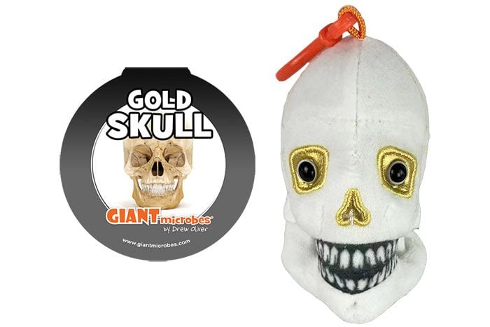 Gold Skull key chain tag