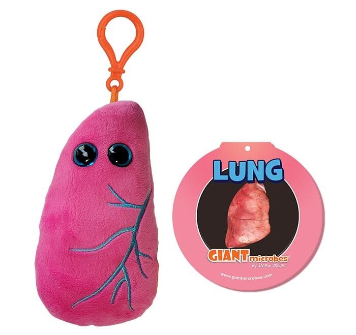 Lung pink key chain cluster