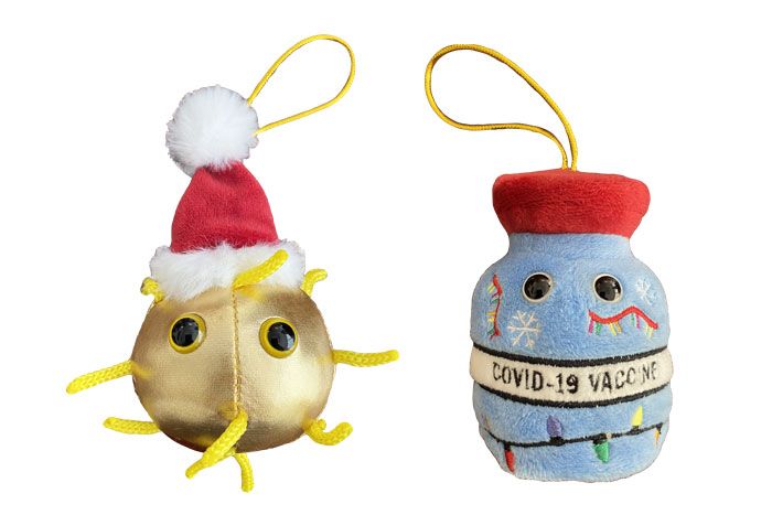 Covid Ornaments 2-pack