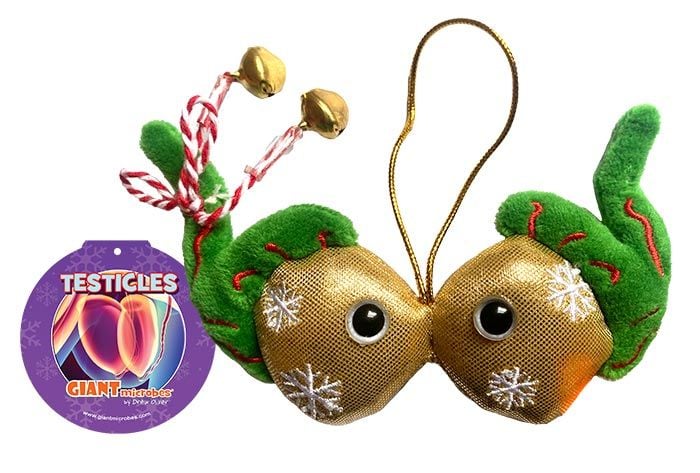 GIANTmicrobes Testicles plush Ornament for Christmas