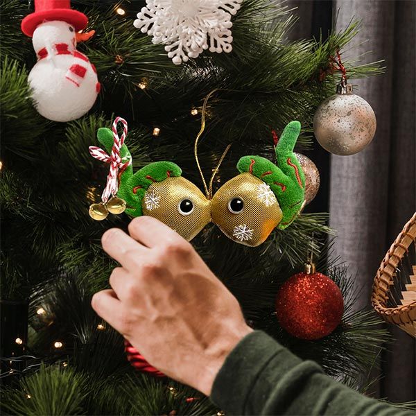 Testicles ornament in tree