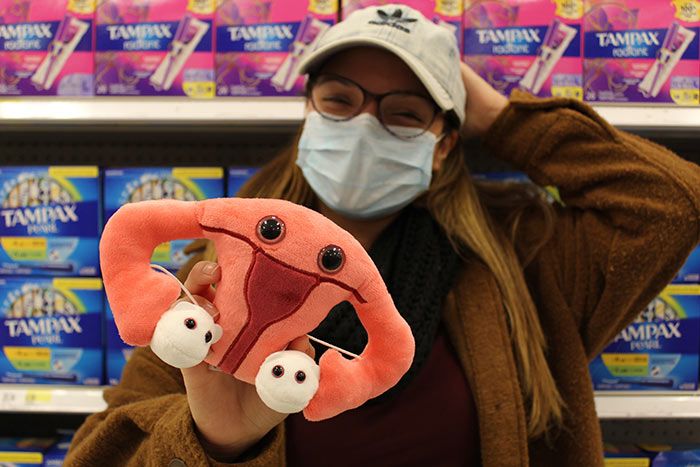 Uterus with tampons